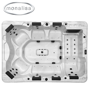 Bain à remous intelligent Monalisa - Système de musique Bluetooth et cascade en cascade, <span class=keywords><strong>spa</strong></span> pour <span class=keywords><strong>6</strong></span> personnes pour les barbecues dans la cour/les retraites de bien-être - Product Image 2