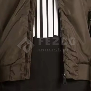 New Design Men's <b>Slim</b> <b>Fit</b> Winter Bomber <b>Jacket</b> with Stand Collar Front Logo Eco-Friendly Breathable Professional Manufactured - Product Image 6