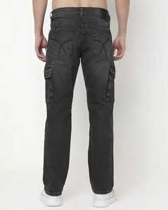 กางเกงยีนส์เอวสูงสำหรับผู้ชาย, กางเกงยีนส์ซักดีไซน์ใหม่น้ำหนักเบาออกแบบโลโก้ได้ตามต้องการ - Product Image 3