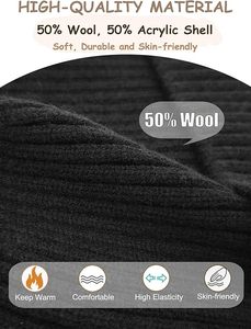 Unisex Satin Silk Lined <b>Slouchy</b> <b>Beanie</b> Warm Knit Cuffed <b>Hat</b> - Product Image 2