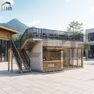 20 pieds Assembler Maison Conteneur Design de Luxe 2 Étages Conteneur <span class=keywords><strong>D</strong></span>'expédition Café Cont Boutique avec Comptoir De Commande - Product Image 2