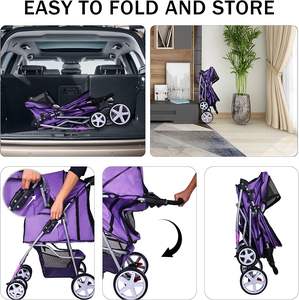 Cochecito para mascotas con marco fuerte y diseño de modelo nuevo americano de fabricante estándar, con tela Oxford, de la marca de los años del 2000 - Product Image 3