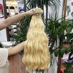 Factory Blonde Vietnamese Raw Virgin 613 Machine Extensiones de cabello Remy de doble trama Natural ondulado 613 paquetes - Product Image 4