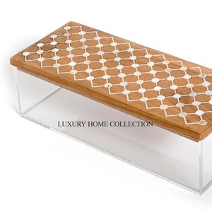 Boîte à bonbons en bois avec base en acrylique en métal artisanal unique pour les cadeaux de retour de mariage événements spéciaux occasions festives look premium - Product Image 4