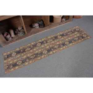 Alfombra turca marrón Vintage de 1,5x6,1 pies, estilo clásico, detalles Beige, área grande, Material de lana, Patchwork, rectángulo, pasillo, látex - Product Image 5