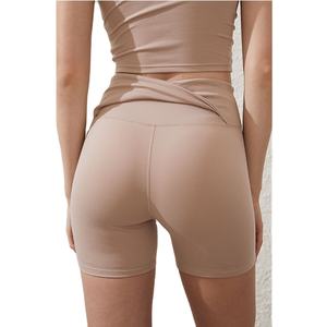 กางเกงขาสั้นเอวสูงสำหรับผู้หญิงกางเกงออกกำลังกายเอวยืดได้ผ้าโพลีเอสเตอร์ยืดหยุ่นได้ระบายอากาศใส่สบาย - Product Image 6