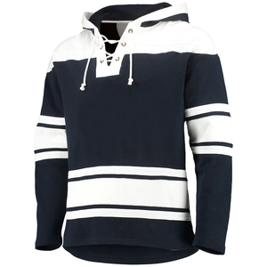 2025 nouveau coton mélangé blanc hommes à capuche Hockey sublimé broderie Hockey sweats à capuche avec lacets pull à capuche décontracté - Product Image 2