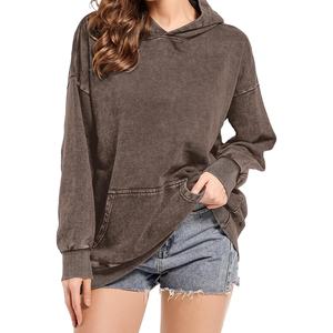 Col roulé femmes surdimensionné poids lourd sweats à capuche Vintage lavage à l'acide sweat à capuche coton polaire sweats à capuche pour femmes prix raisonnable 2026 - Product Image 2