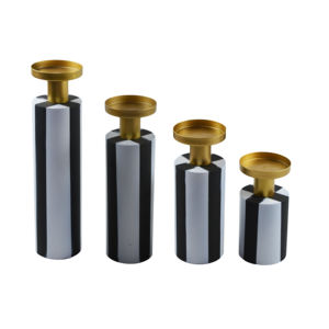 ชุดเชิงเทียน4ชิ้นที่ใส่เทียนมาใหม่แท่นวางเทียนโลหะที่ดีที่สุดสำหรับบ้านวิลล่าอาหารค่ำและงานแต่งงาน - Product Image 1