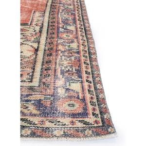 Tapis vintage en laine noué à la main, motif médaillon rouge et orange, 9x12, pour la décoration du salon - Product Image 4