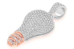 Trendy Custom Bling Bulb Hip Hop Pendant <b>Necklace</b> Unique Design 925 Solid <b>Silver</b> Rhodium Plated Moissanite <b>Diamond</b> Charm Pendant - Product Image 4