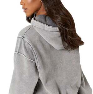 Sudaderas con capucha holgadas transpirables con lavado ácido personalizadas para mujer de gran tamaño 100% algodón nueva ropa de calle con cremallera sudaderas con capucha de peso pesado para inviernos - Product Image 5