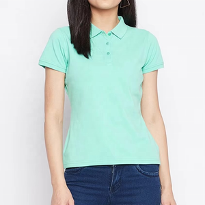 Polo pour femme à manches courtes, couleur unie, décontracté, en tissu Oxford de coton, longueur normale, col classique - Product Image 5