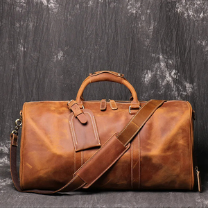 Large Vintage Genuine Leather Duffle <b>Bag</b> Unisex Crossbody Shoulder <b>Travel</b> Design Comfortable for Travelling - Product Image 1