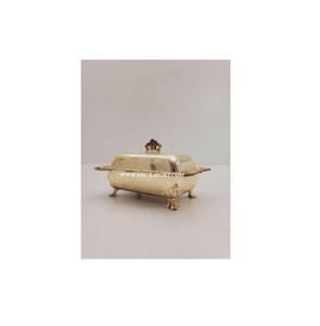 Plats à beurre de cuisine décoratifs de table design vintage Plaqué or Nouveau style Décoration de maison Plat à beurre et assiette en laiton à vendre - Product Image 1