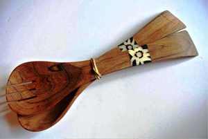 Juego de Servidores de Ensalada Recubiertos de Resina, Accesorios de Cocina de la India, Más Vendidos, Ecológicos, Aptos para Lavavajillas, Utensilios para Ensalada, 11 Pulgadas - Product Image 4