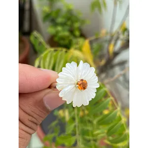 Bague florale en argent 925 avec nacre naturelle et pierre naturelle, idéale pour un cadeau - Product Image 3