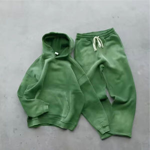 ชุดเซ็ตแทรคสูทลำลองสไตล์สตรีทแวร์แบบยูนิเซ็กซ์ ปี 2025  2 ชิ้น กางเกงขายาวทรงบาน เสื้อฮู้ด ล้างสีแบบเอซิด  สีพื้น  สำหรับฤดูหนาว  เป็นมิตรกับสิ่งแวดล้อม  กันลม - Product Image 4