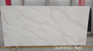 แผ่นควอตซ์ Elara Callacatta หินสังเคราะห์สำหรับเคาน์เตอร์ครัวและท็อปโต๊ะเครื่องแป้ง สำหรับใช้ในโครงการก่อสร้าง - Product Image 2