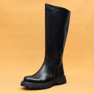 Nuevas botas de cuero para hombre con suela gruesa, de piel de vacuno, largas, por encima de la rodilla, con cremallera, estilo británico de caballero. - Product Image 6