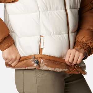 Chaqueta de burbujas con capucha y bloque de color personalizado para mujer, chaqueta de burbujas con cremallera y bolsillo personalizado de 2 lados, servicio OEM personalizado - Product Image 6