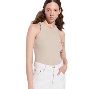 Camiseta Deportiva Ligera para Mujer, 100% Algodón, Cuello Redondo, Corte Regular, Sin Mangas, Logotipo en la Parte Delantera, Estilo Diario - Product Image 2