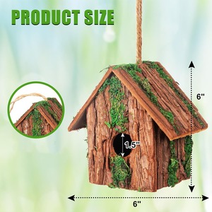 บ้านนกไม้น้ำหนักเบาสำหรับแขวนหรือติดตั้งเพิ่มสัมผัสที่เงียบสงบให้กับสภาพแวดล้อมกลางแจ้งของคุณ - Product Image 2