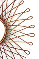Miroir mural en rotin style bohème moderne, design soleil, pour la décoration intérieure, maquillage, idées cadeaux anniversaire, salon, chambre, salle de bain, moderne