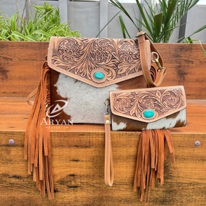 ชุดคอมโบ2ชิ้นสำหรับผู้หญิงกระเป๋าหนังวัวคาดลำตัว & กระเป๋าคลัทช์ใส่บัตรลายเครื่องมือ2025ทันสมัย - Product Image 1