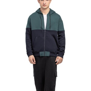 Sudaderas con Capucha de Dos Paneles con Cremallera de Alta Calidad para Hombre, con Capucha Ajustable, Sudaderas de Algodón Combinado con Bolsillos para Hombre - Product Image 5
