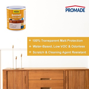 Vernis pour bois d'intérieur à base d'eau, finition mate, transparent incolore, faible odeur, résistant aux rayures, 375 ml - Product Image 5