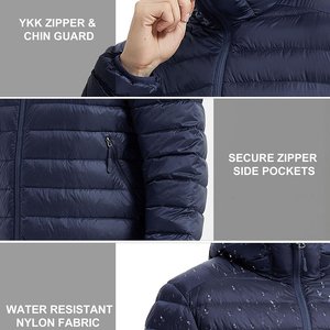 Chaqueta de Invierno para Hombre de Alta Calidad, Acolchada, con Cuello Alto, Logotipo Frontal, Ligera, Transpirable, de Secado Rápido, Rellena de Algodón - Product Image 3