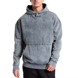 100% algodón clásico lavado ácido Sudadera con capucha para hombres mujeres cómodo estampado de moda con capucha con logotipo bordado OEM mantenido - Product Image 5
