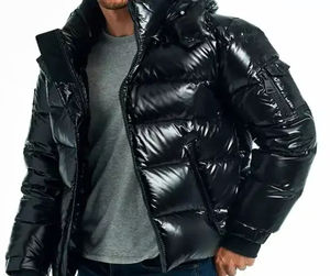 Wholesale Good Quality Men's <b>Packable</b> Puffer <b>Jacket</b> Hooded Winter Coat with Plus Size Feature Sportswear - Product Image 2