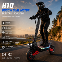 Trottinette électrique tout-terrain haute performance pour adulte, double moteur 6000W, 74 km/h, 60V 28Ah, robuste, entrepôt UE H10