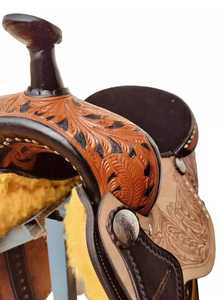 Selle de course occidentale de style anglais de haute qualité | Cuir et matériaux synthétiques pour le trail, le plaisir et l'équitation - Product Image 3