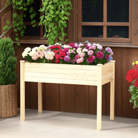 Jardinera Elevada de Madera Natural para Exteriores con Patas, Pedido al por Mayor para Camas de Jardín para Vegetales GB102