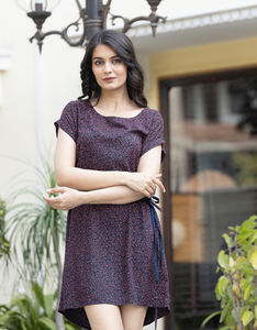 100% rayonne tenue décontractée écologique Floral sérigraphié Jaipur fabriqués à la main motifs ethniques respirant tenue quotidienne robe - Product Image 2