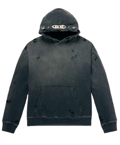 Sweat à capuche en éponge française surdimensionné anti-rétrécissement 100% fabricant de conception doublée en coton tricoté à l'acide vieilli 2026 - Product Image 2