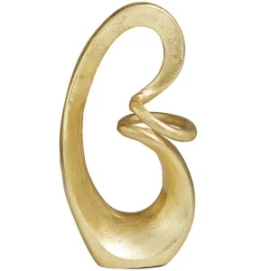 Escultura Decorativa Abstracta de Aluminio, Adorno Moderno para el Hogar, Figura Decorativa Pulida en Dorado - Product Image 3