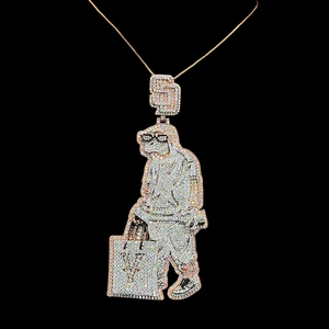 Colgante de Plata de Ley 925 con Diamante Moissanite VVS, Cierre Personalizado, Letras Lottas, Joyería Hip Hop Unisex, Fiesta Cristiana - Product Image 5