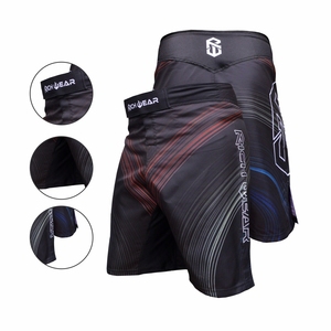 Short de boxe MMA de conception personnalisée de haute qualité Short d'entraînement moyen écologique à motif solide anti-rides pour les combats sportifs BJJ - Product Image 3