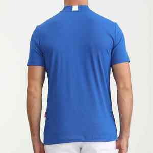 เสื้อยืดโปโลปักลายคอจีนสำหรับผู้ชายเสื้อโปโลสีพื้นแบบปักลายโลโก้ซิลิโคนยางสำหรับใส่เล่นกีฬาดีไซน์ใหม่ - Product Image 4