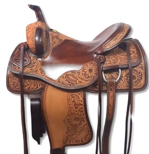 Selle en cuir de cheval Western Tooled siège roughout classique taille