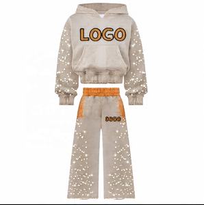 ชุดวอร์มมีฮู้ดสำหรับผู้ชายชุดวอร์มกางเกงวอร์มแนววินเทจมีสไตล์บ็อกซี่ - Product Image 3