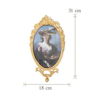 Juego de placas de pared de porcelana pintadas a mano con marcos de latón macizo dorado - Product Image 5