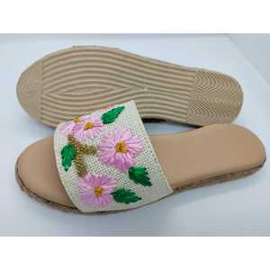 Handmade New Fashion Trend Design Daily Wear Espadrille Sandals with Jute Fabrics with Beads, Sequence and Raffia <b>Decoration</b> - Product Image 1