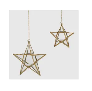 Christmas Hanging Lantern Metal Candle Lantern Home Decoration Iron and outdoor Star Lantern Supplier from India