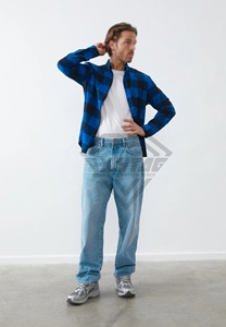 เสื้อเชิ้ตผ้าสักหลาดลายสก็อตสำหรับผู้ชายเสื้อเชิ้ตแขนยาวผ้าฝ้ายสำหรับฤดูหนาว - Product Image 2