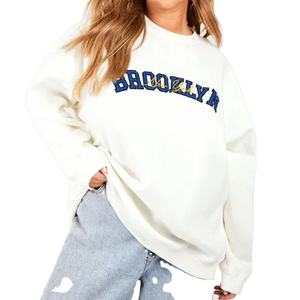 Sudadera elegante para mujer con jersey con hombros caídos para otoño con logotipo personalizado y diferentes estilos - Product Image 1